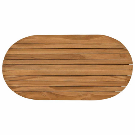 Bordsskiva 80 x 40 x 3,5 cm Oval Massivt teakträ Naturlig