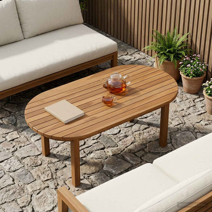 Bordsskiva 90 x 45 x 3,5 cm Oval Massivt teakträ Naturlig
