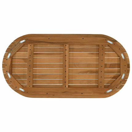 Bordsskiva 90 x 45 x 3,5 cm Oval Massivt teakträ Naturlig