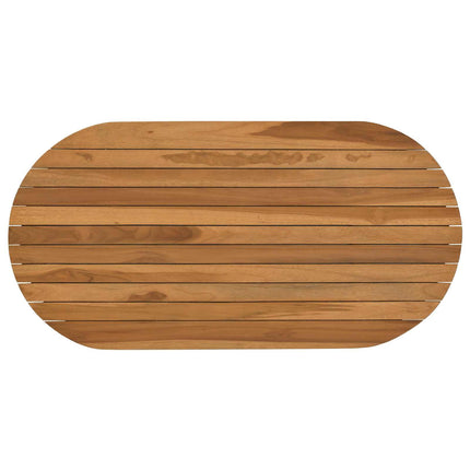 Bordsskiva 90 x 45 x 3,5 cm Oval Massivt teakträ Naturlig