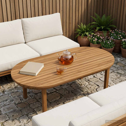 Bordsskiva 100 x 50 x 3,5 cm Oval Massivt teakträ Naturlig