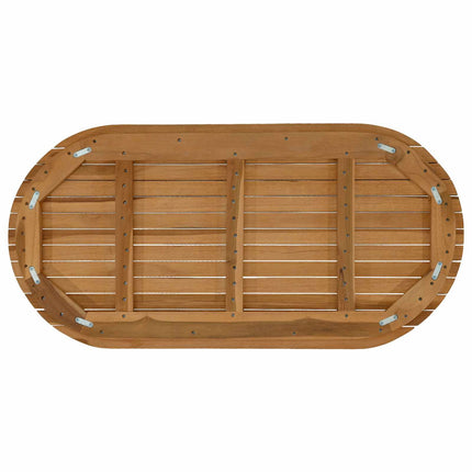 Bordsskiva 100 x 50 x 3,5 cm Oval Massivt teakträ Naturlig
