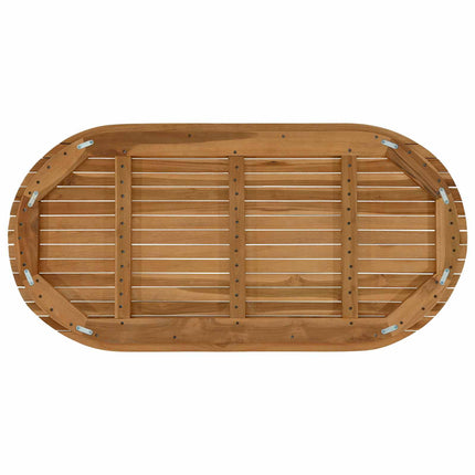 Bordsskiva 110 x 55 x 3,5 cm Oval Massivt teakträ Naturlig