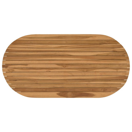 Bordsskiva 110 x 55 x 3,5 cm Oval Massivt teakträ Naturlig