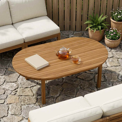 Bordsskiva 120 x 70 x 3,5 cm Oval Massivt teakträ Naturlig