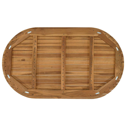 Bordsskiva 120 x 70 x 3,5 cm Oval Massivt teakträ Naturlig