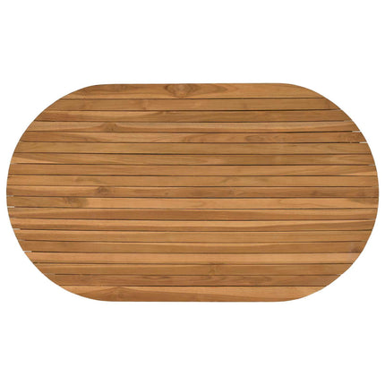 Bordsskiva 120 x 70 x 3,5 cm Oval Massivt teakträ Naturlig