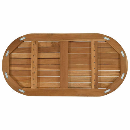 Bordsskiva 80 x 40 x 2,5 cm Oval Massivt teakträ Naturlig