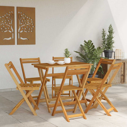 Fällbara Trädgårdsstolar 6 pcs Naturfärg 40 x 53 x 80 cm