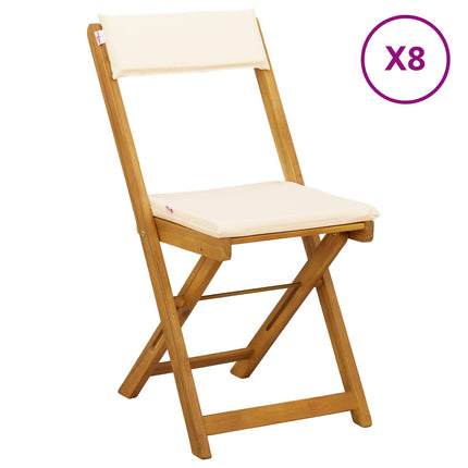 Utemöbler Bistro Stolar 8 pcs Gräddvit 40 x 53 x 80 cm