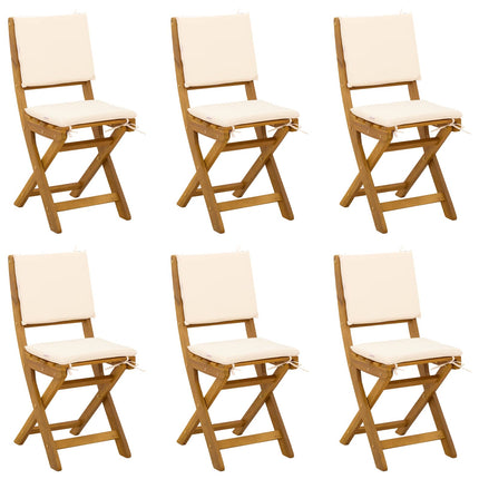 Utemöbler Bistro Stolar 6 pcs Gräddvit 38 x 46 x 85 cm