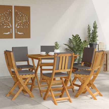 Utemöbler Bistro Stolar 6 st Mörkgrå Massivt Akaciaträ