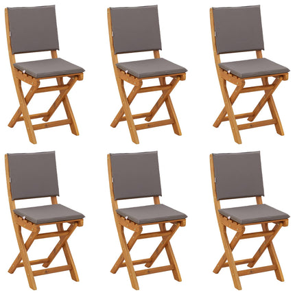 Utemöbler Bistro Stolar med kudde 6 pcs Mörkgrå 38 x 46 x 85 cm