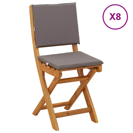 Utemöbler Bistro Stolar med kudde 8 pcs Mörkgrå 38 x 46 x 85 cm