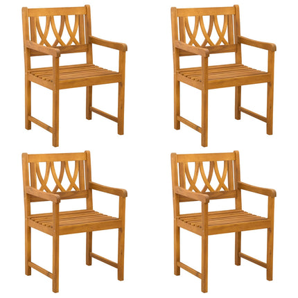 Trädgårdsstolar 4 pcs Naturlig Massivt Akaciaträ