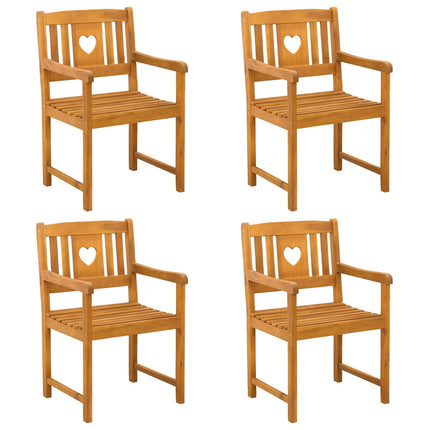Trädgårdsstolar 4 pcs Naturlig Massivt Akaciaträ