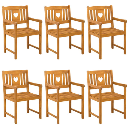 Trädgårdsstolar 6 pcs Naturlig Massivt Akaciaträ