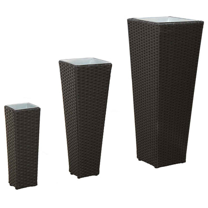 Utomhusset 3 pcs Svart Metall