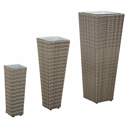 Utomhusset 3 st 30 x 30 x 80 cm Metall