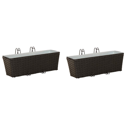 Räcke 2 st Svart 50 x 17 x 17 cm Metall