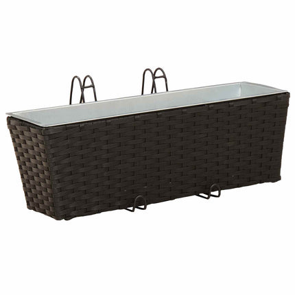 Räcke 2 st Svart 50 x 17 x 17 cm Metall