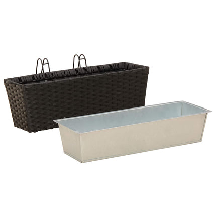 Räcke 2 st Svart 50 x 17 x 17 cm Metall