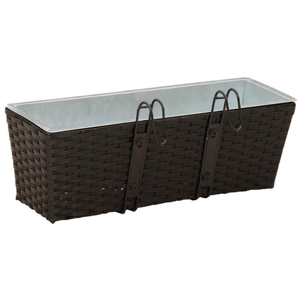 Räcke 2 pcs Svart 50 x 17 x 17 cm Metall