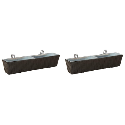 Räcke 2 pcs 80 x 17 x 17 cm Metall