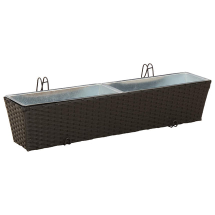 Räcke 2 st 80 x 17 x 17 cm Metall