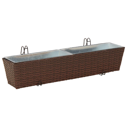 Räcke 2 st 80 x 17 x 17 cm Metall