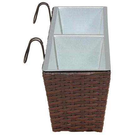 Räcke 2 st 80 x 17 x 17 cm Metall