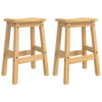 Barpall 2 pcs Honungsvax 44 x 30 x 63 cm Massivt furu