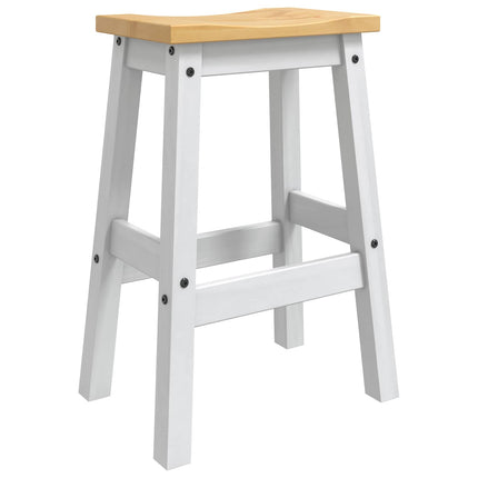 Barpall 2 pcs Vit och Honungsvax 44 x 30 x 63 cm Massivt furu