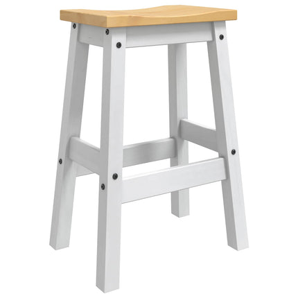 Barpall 2 pcs Vit och Honungsvax 44 x 30 x 63 cm Massivt furu
