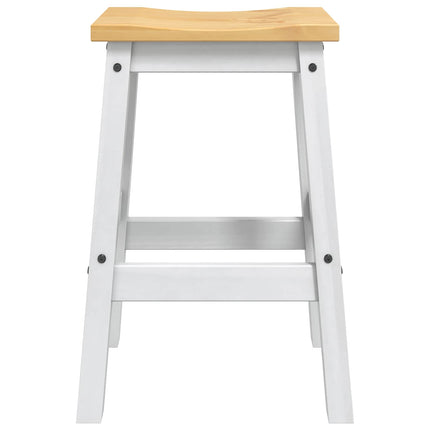 Barpall 2 pcs Vit och Honungsvax 44 x 30 x 63 cm Massivt furu