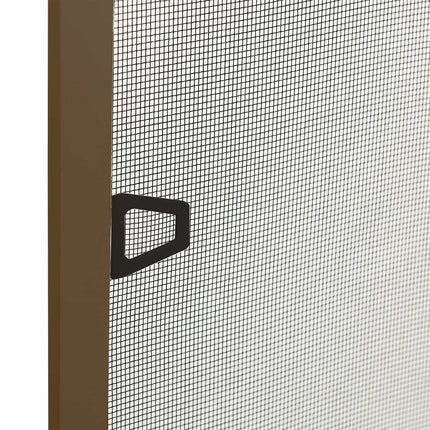 Myggnät för fönster Brun 110 x 130 cm Aluminium och Glasfiber
