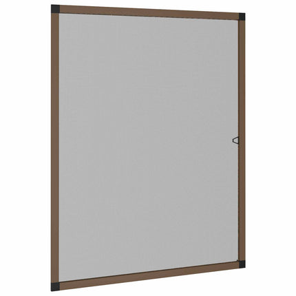 Myggnät för fönster Brun 120 x 140 cm Aluminium och Glasfiber