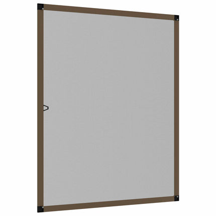 Myggnät för fönster Brun 120 x 140 cm Aluminium och Glasfiber