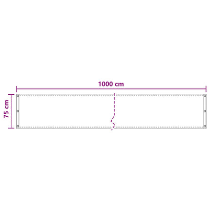 Balkong Skärm Vit 75 x 1000 cm HDPE och Aluminium