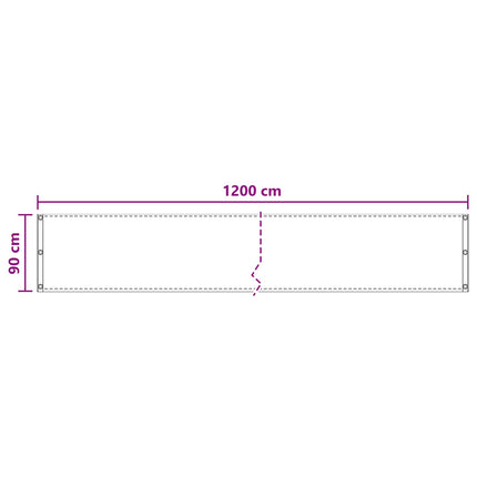 Balkong Skärm Vit 90 x 1200 cm HDPE och Aluminium