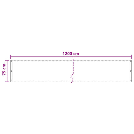 Balkong Skärm Brun 75 x 1200 cm HDPE och Aluminium