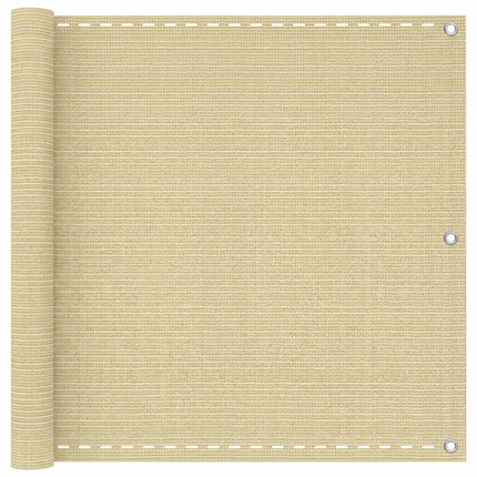 Balkong Skärm Beige 120 x 1000 cm HDPE och Aluminium