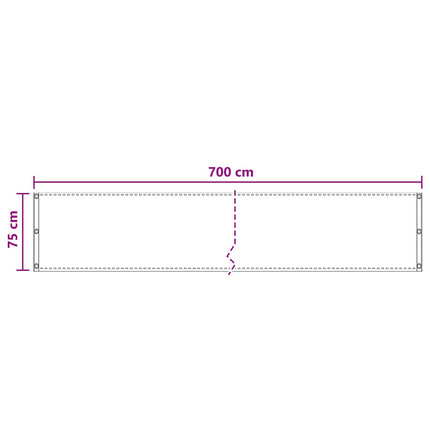 Balkong Skärm Gräddvit 75 x 700 cm HDPE och Aluminium