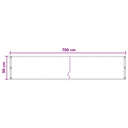 Balkong Skärm Gräddvit 90 x 700 cm HDPE och Aluminium
