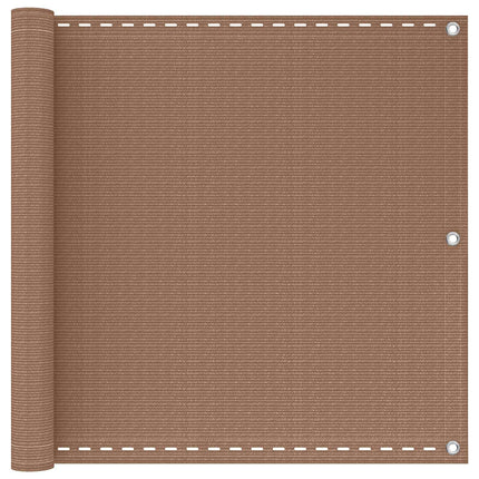Balkong Skärm Taupe 120 x 800 cm HDPE och Aluminium