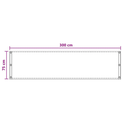 Balkong Skärm Ljusgrå 75 x 300 cm HDPE och Aluminium