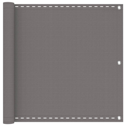 Balkong Skärm Ljusgrå 75 x 1000 cm HDPE och Aluminium