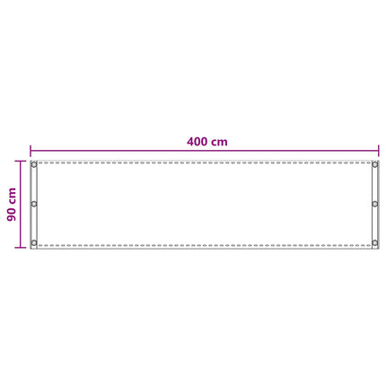 Balkong Skärm Ljusgrå 90 x 400 cm HDPE och Aluminium