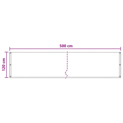 Balkong Skärm Sand 120 x 500 cm HDPE och Aluminium