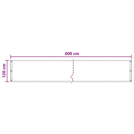 Balkong Skärm Sand 120 x 600 cm HDPE och Aluminium